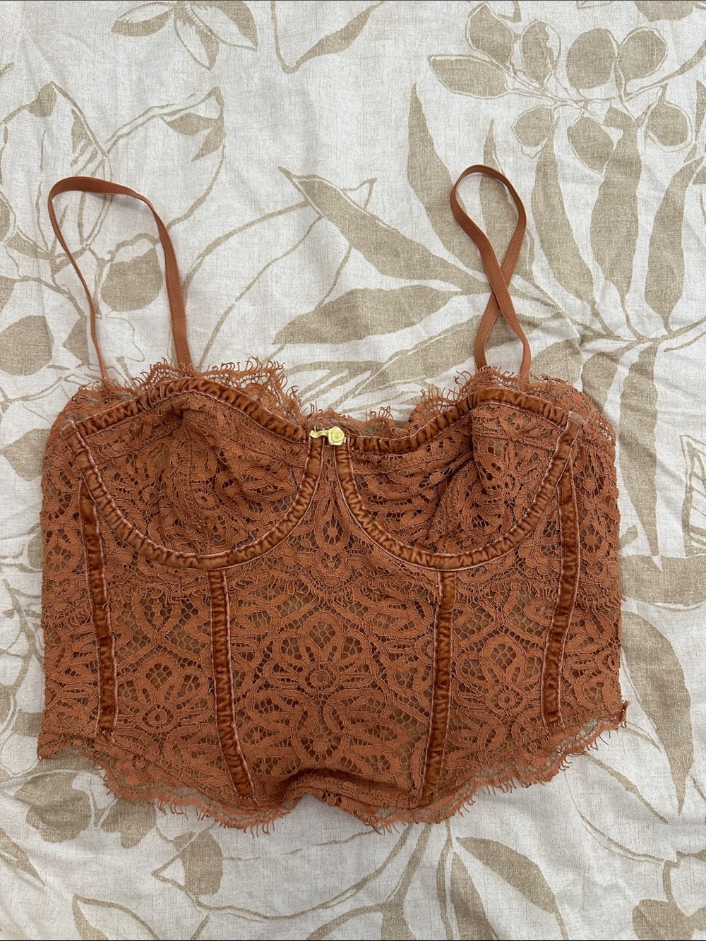 Free People Rust Lace Bustier Top